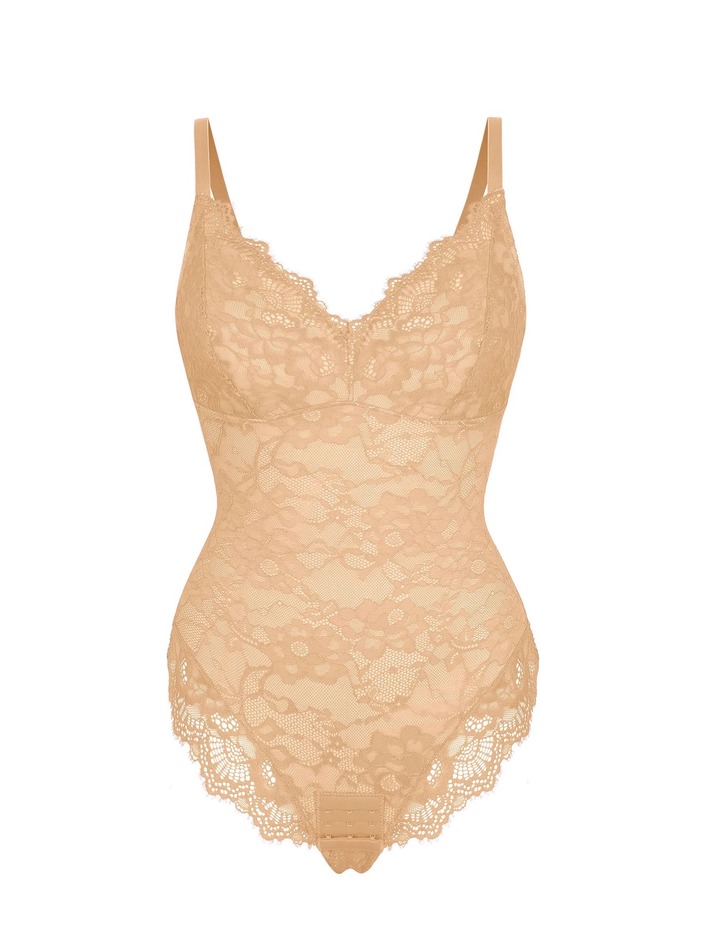 Feelingirl Lace V Neck Full Bodysuit