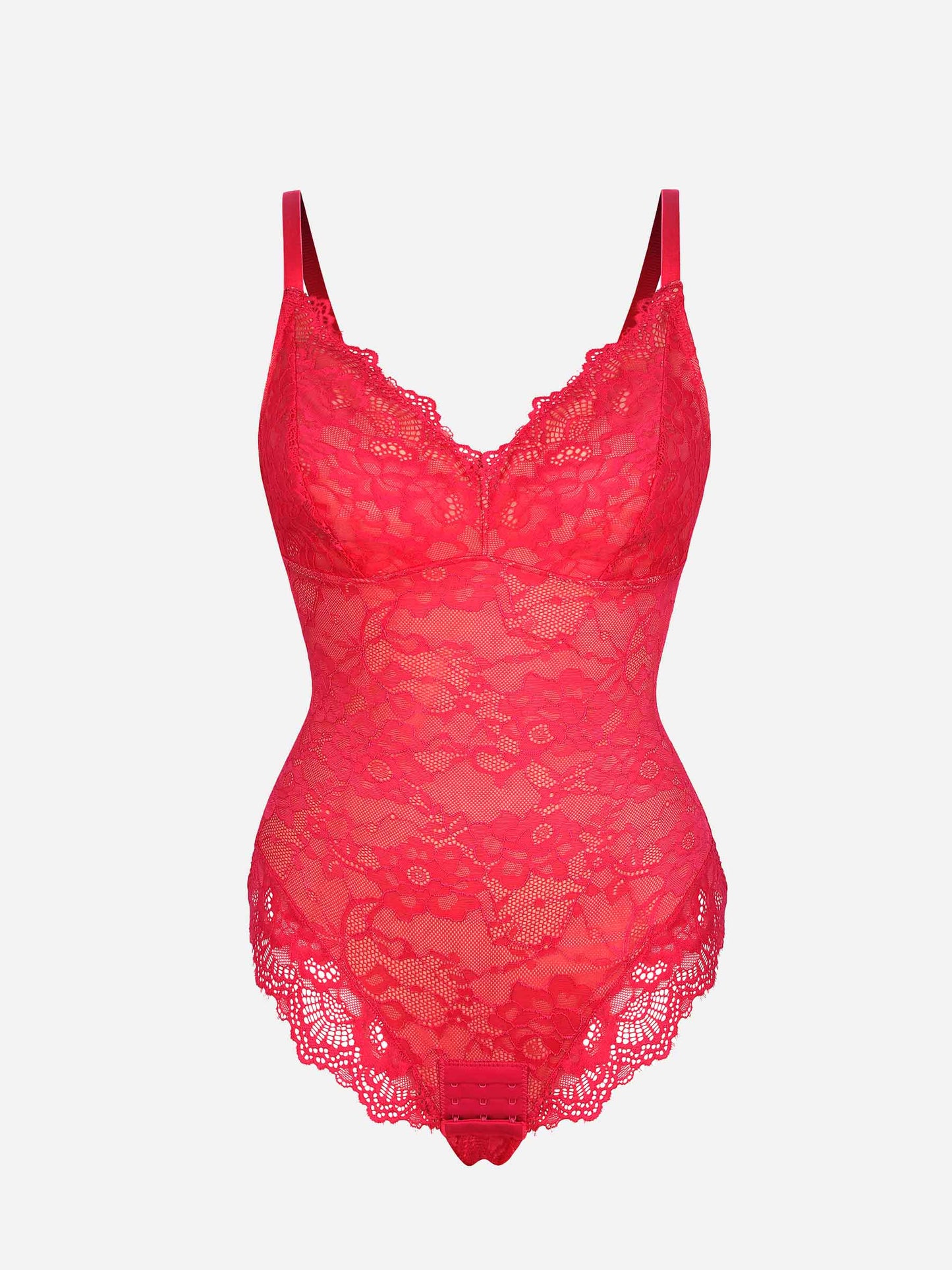 Feelingirl Lace V Neck Full Bodysuit